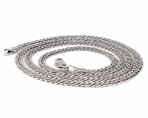 2981 Srebrny łańcuszek 60cm 4mm pozłacany białym złotem Xuping