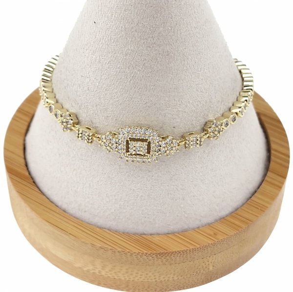 1428 Bransoletka elegancka złota 17+2cm pozłacana 14k Xuping 