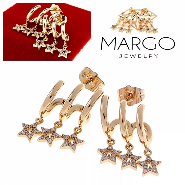 эксклюзивные серьги с позолотой swarovski