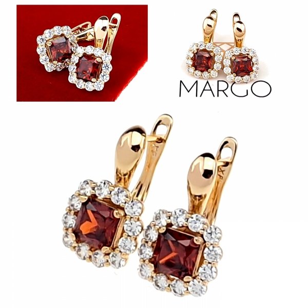 эксклюзивные серьги с позолотой swarovski