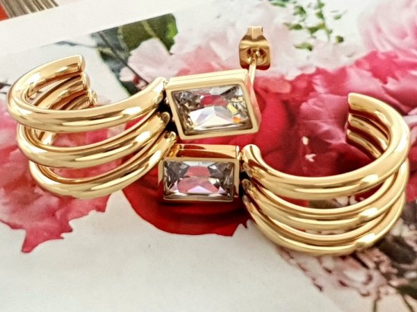 Золотые серьги из нержавеющей стали