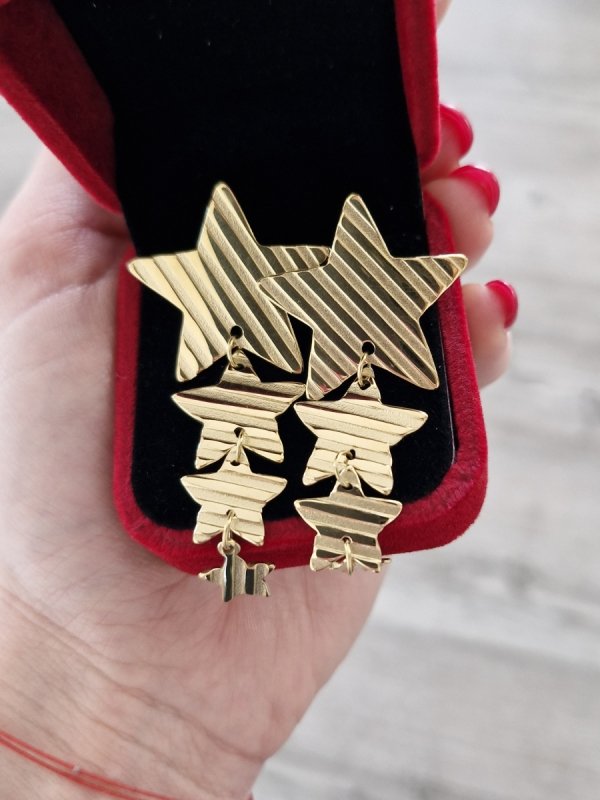 Золотые серьги из нержавеющей стали