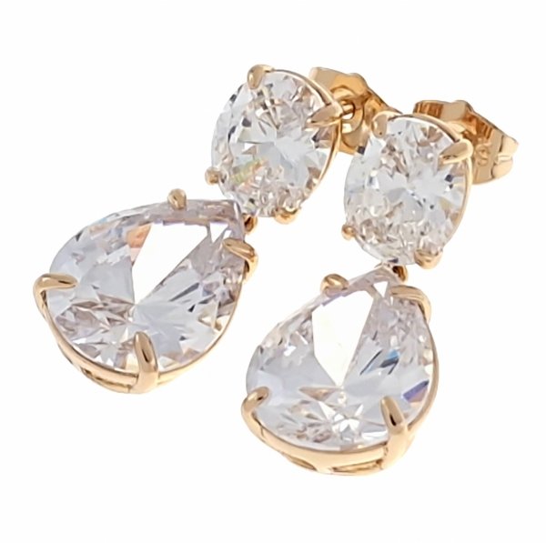 эксклюзивные серьги с позолотой swarovski