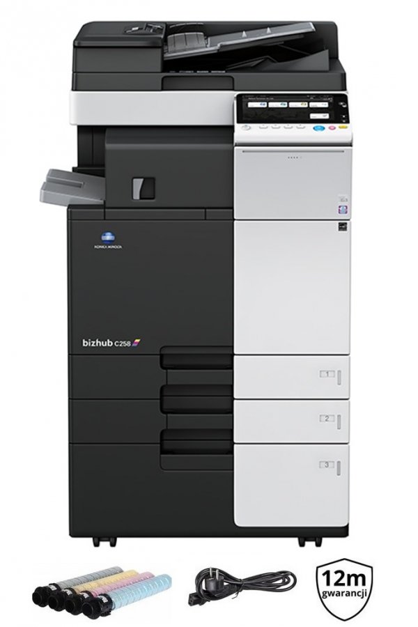 Kserokopiarka Konica Minolta Bizhub c258 kolor | A3 | TONERY | GW12 | LAN | SERWIS C302301