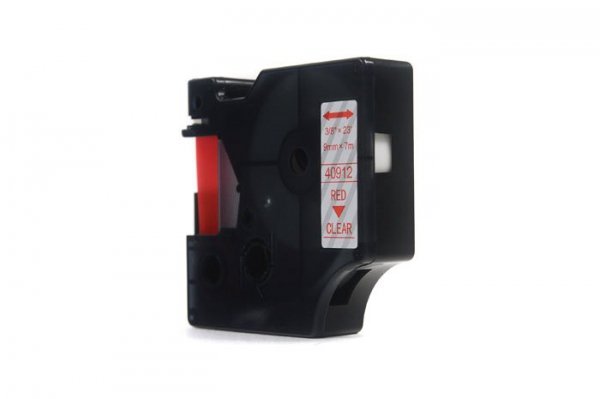 Taśma JetWorld Zamiennik Dymo D1 Czerwony na Przezroczystym 9mm x 7m  LM100, LM100Plus, LM100Series, LM120P, LM280, LM300, LM350