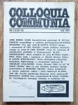 Colloquia Communia 1-2/1987 / Huxley, Carl Rogers, Jidu Krishnamurti, Erich Fromm, antypsychiatria / dedykacja Pawła Karpowicza