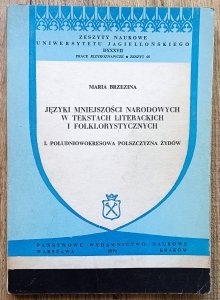 Języki mniejszości narodowych w tekstach literackich i folklorystycznych. Południowokresowa polszczyzna Żydów