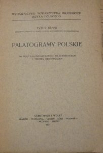 Tytus Benni • Palatogramy polskie [1931]