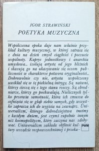 Igor Strawiński • Poetyka muzyczna