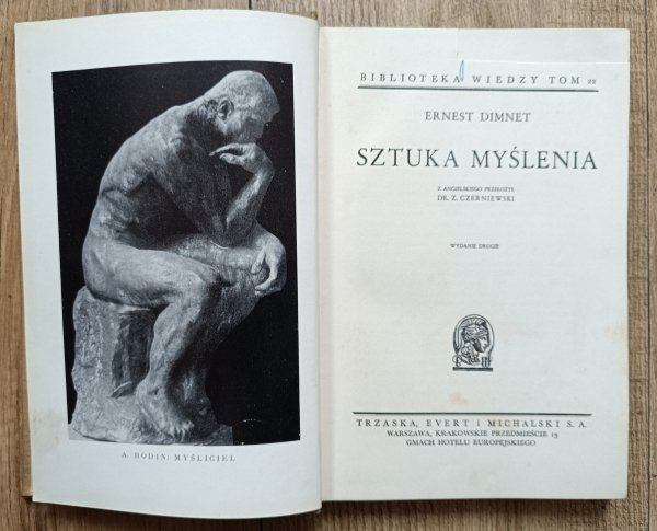 Ernest Dimnet Sztuka myślenia / Biblioteka Wiedzy 22