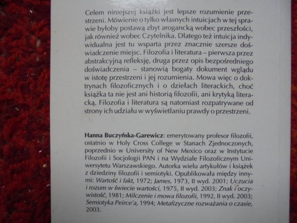 Hanna Buczyńska-Garewicz • Miejsca, strony, okolice. Przyczynek do fenomenologii przestrzeni