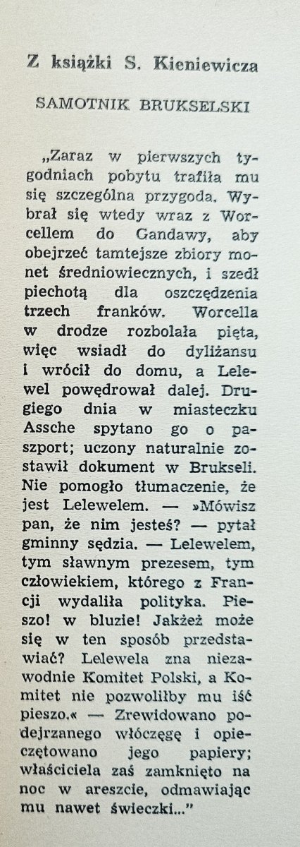 Stefan Kieniewicz Samotnik brukselski. Opowieść o Joachimie Lelewelu