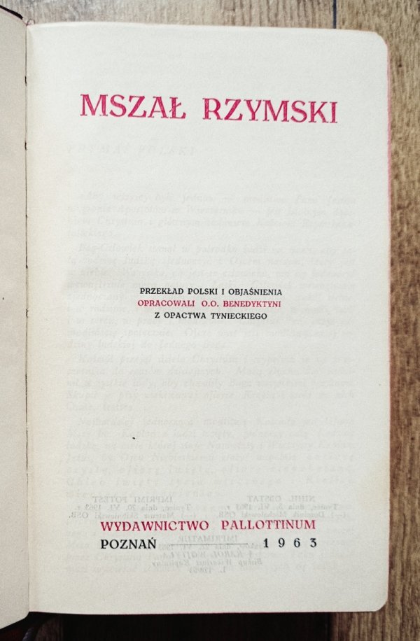 Mszał rzymski: Pallottinum 1963