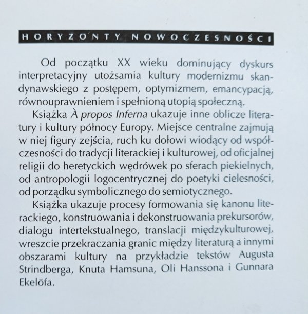 Jan Balbierz A Propos Inferna [dedykacja Jana Balbierza]