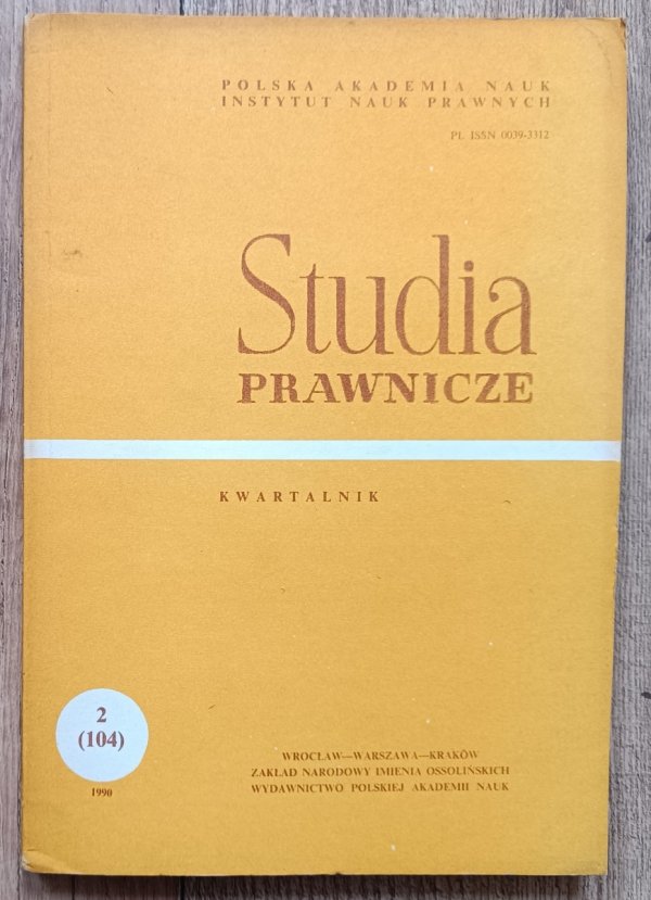 Studia prawnicze zeszyt 2 (104) 1990