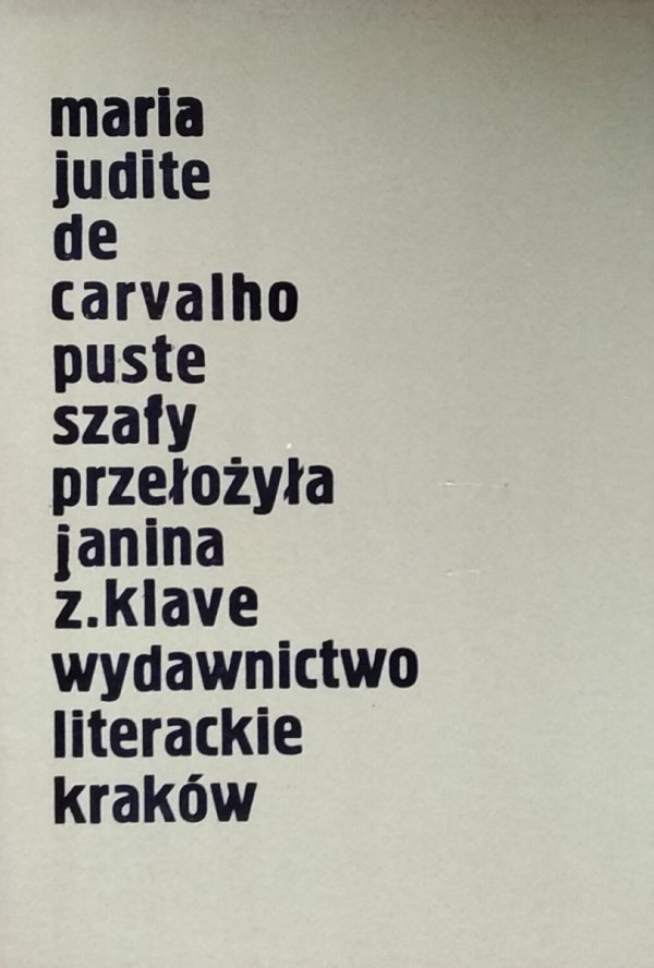 Maria Judite de Carvalho • Puste szafy