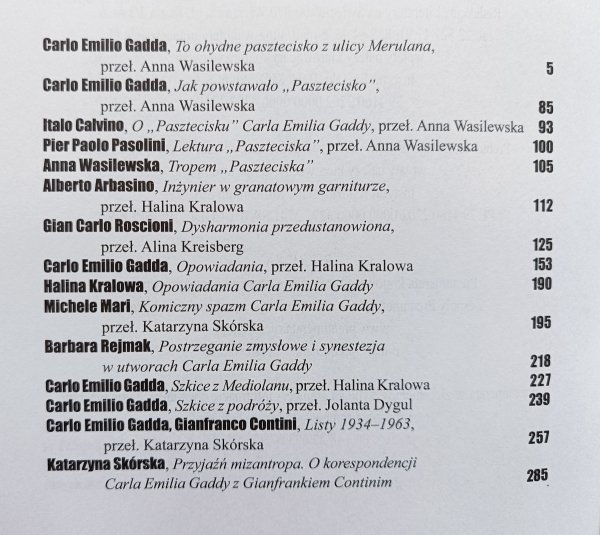 Literatura na Świecie 1-2/2013 (498-299) / Carlo Emilio Gadda