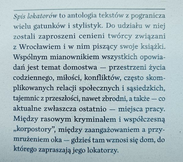 Spis lokatorów. Antologia wrocławskich pisarzy
