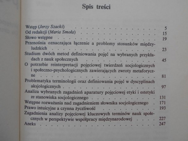 Wacław Makarczyk, Jerzy Szacki • Studia nad aparaturą pojęciową socjologii