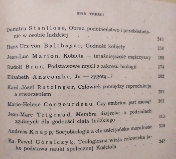 Kosmos i człowiek [Jean Luc Marion, Joseph Ratzinger, Hans Urs von Balthasar, ewolucjonizm]