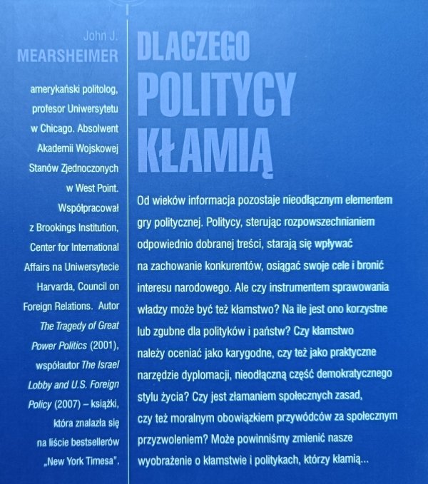John J. Mearsheimer Dlaczego politycy kłamią