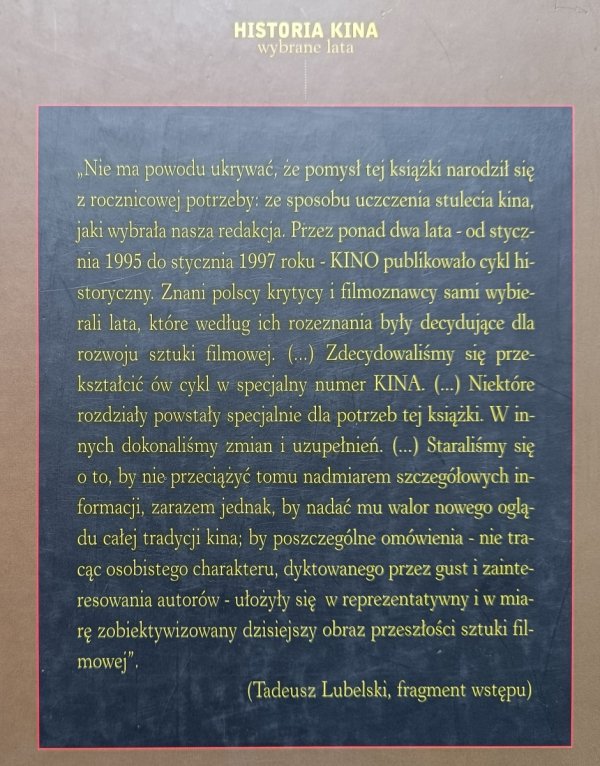 Historia kina: Wybrane lata 