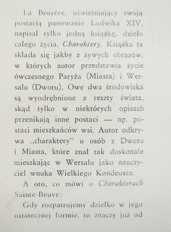 Jean de la Bruyere Charaktery