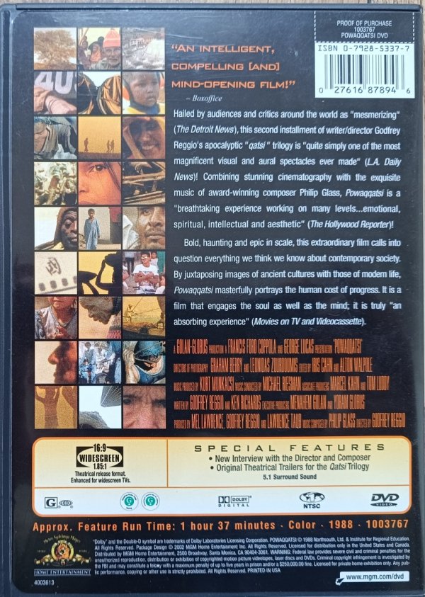 Godfrey Reggio Powaqqatsi DVD