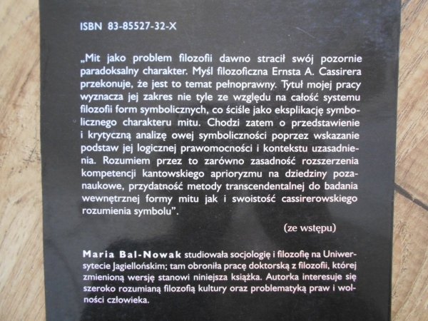 Maria Bal-Nowak • Mit jako forma symboliczna w ujęciu Ernsta A. Cassirera