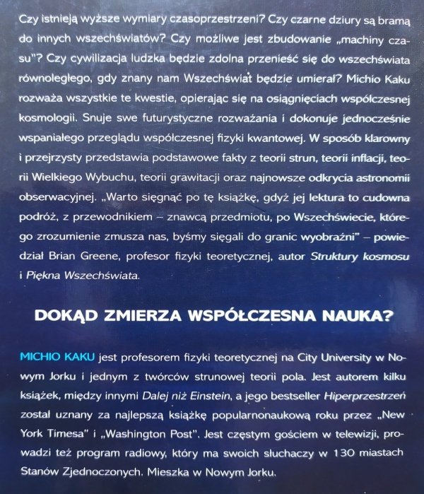 Michio Kaku Wszechświaty równoległe. Powstanie Wszechświata, wyższe wymiary i przyszłość kosmosu