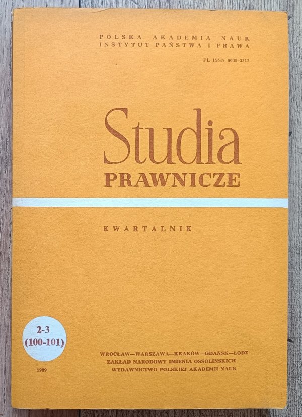 Studia prawnicze 2-3 (100-101) 1989