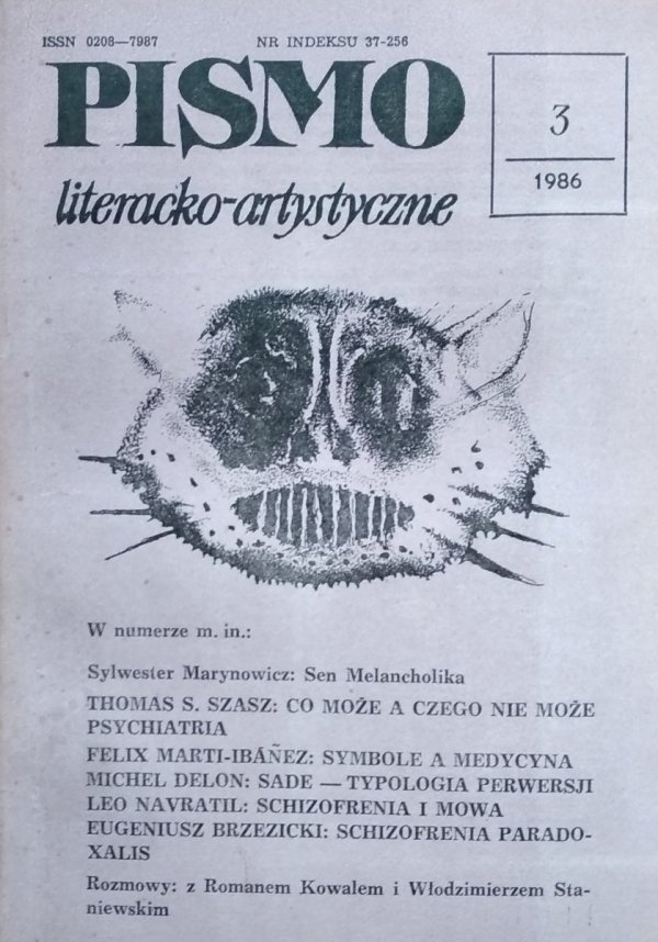 Pismo literacko-artystyczne 3/1986 • Friedrich Holderlin, DAF de Sade, histeria
