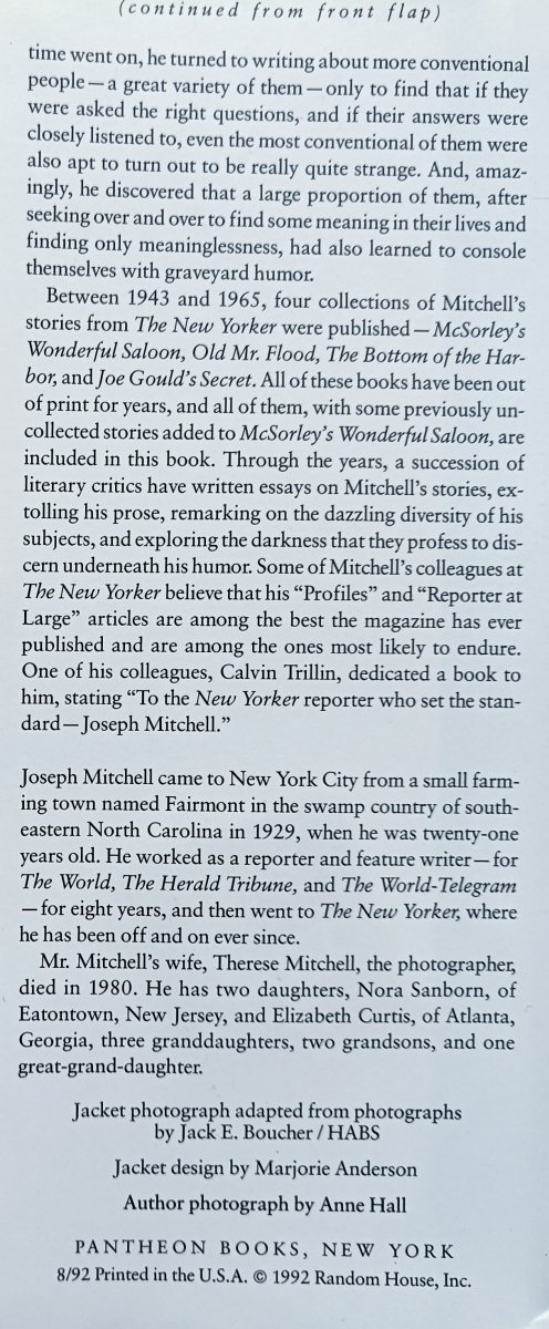 Joseph Mitchell Up in the Old Hotel