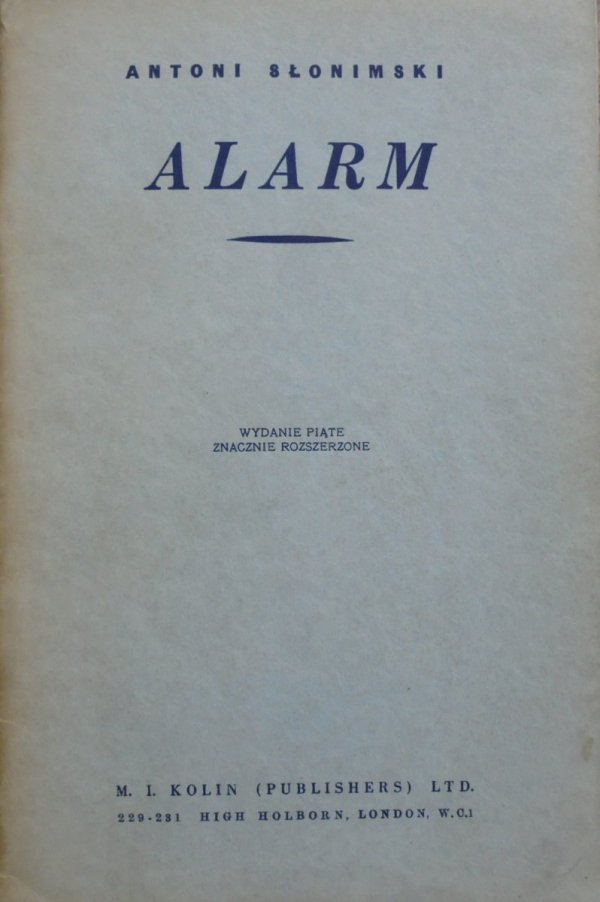 Antoni Słonimski • Alarm [1941] [ekslibris]