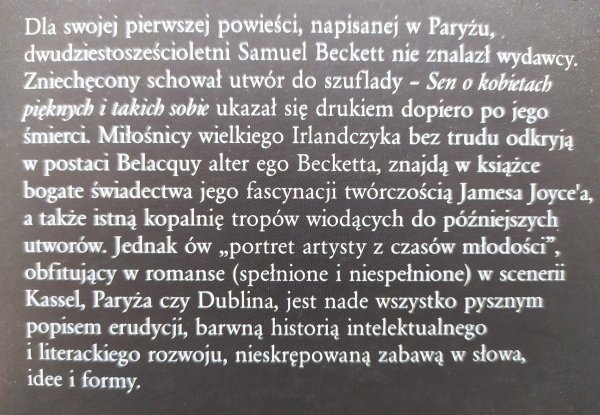Samuel Beckett Sen o kobietach pięknych i takich sobie