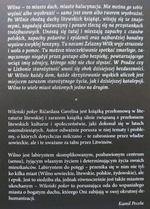 Ricardas Gavelis Wileński poker