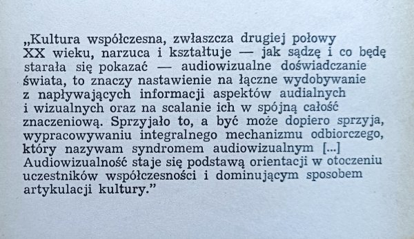 Maryla Hopfinger Kultura współczesna - audiowizualność