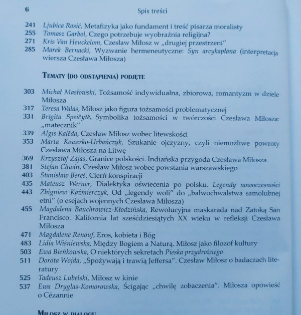 red. Aleksander Fiut, Artur Grabowski, Łukasz Tischner Miłosz i Miłosz