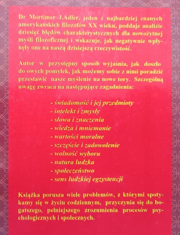 Mortimer J. Adler Dziesięć błędów filozoficznych