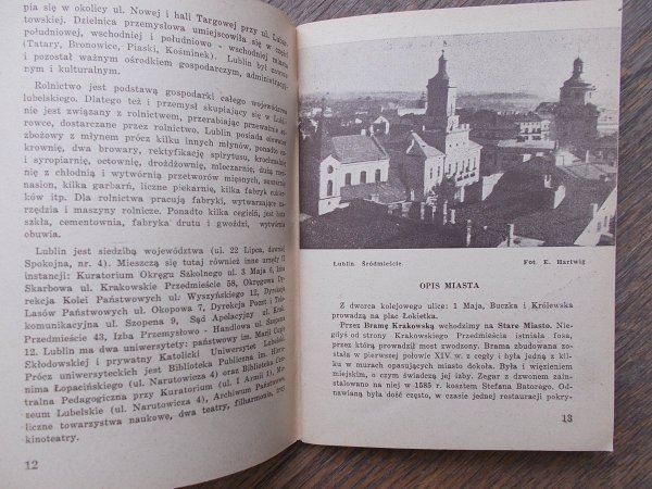 Dr Stefan Wojciechowski • Lublin. Przewodnik po mieście i okolicy (Lubartów, Nałęczów, Kazimierz Dolny i Pułąwy) [1949]