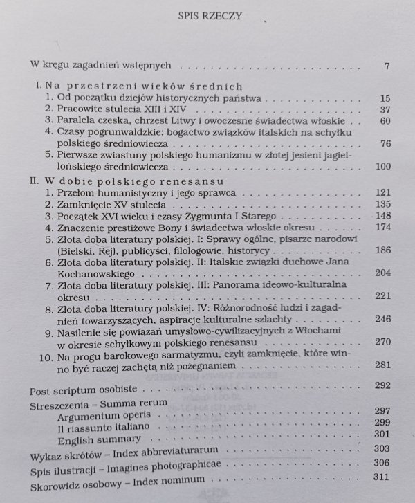Iter Romano-Italicum Polonorum czyli o związkach umysłowo-kulturalnych Polski z Włochami w wiekach średnich i renesansie