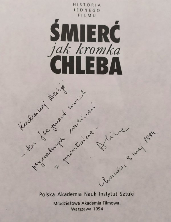 Alina Madej, Jakub Zajdel Śmierć jak kromka chleba