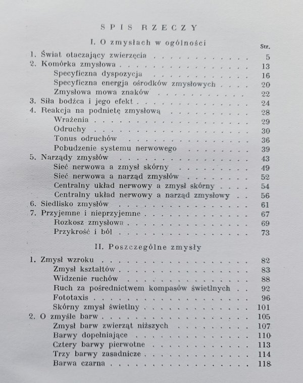 Prof. W. Buddenbrock • Świat zmysłów / 1933