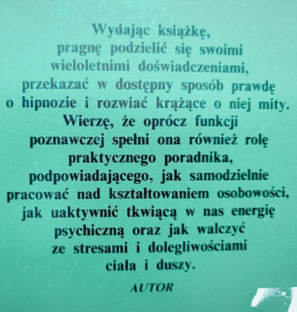 Zbigniew Peterson Hipnoza. Między jawą a snem