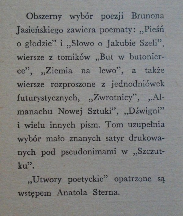 Bruno Jasieński  • Utwory poetyckie [Władysław Brykczyński]