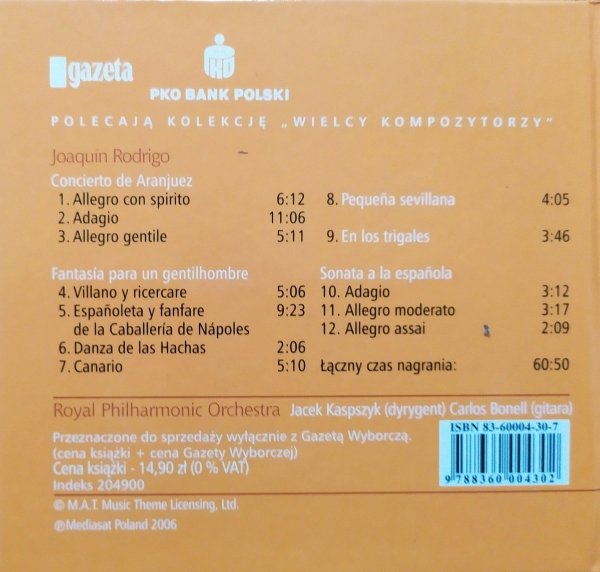 Joaquin Rodrigo. Kolekcja 'Wielcy kompozytorzy' CD