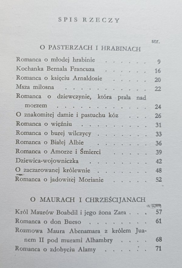 O pasterzach, maurach, damach. Hiszpańskie romance