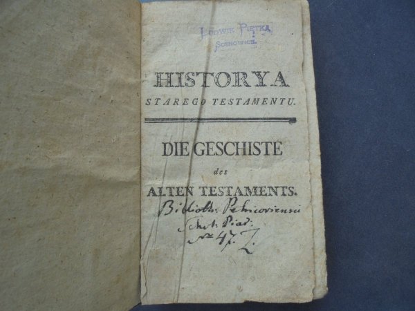 Historya Starego Testamentu / Die Geschiste des Alten Testaments [1793]