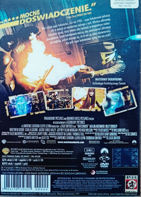 Zack Snyder Watchmen. Strażnicy DVD