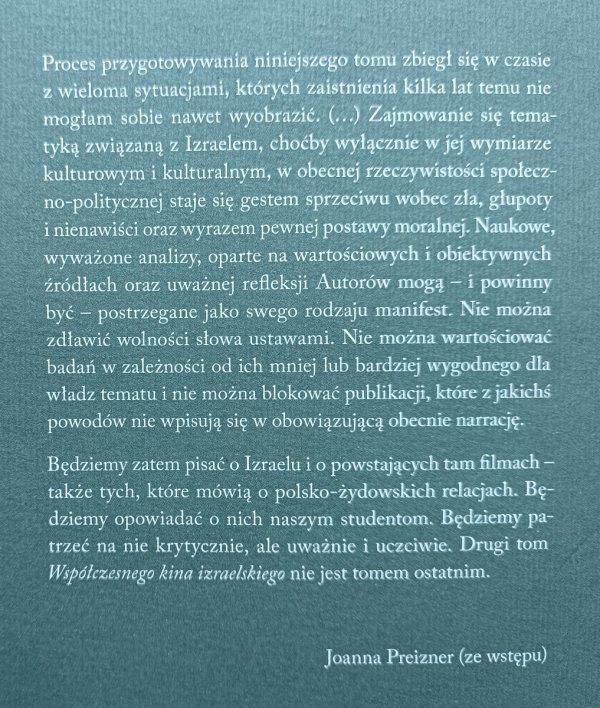 red. Joanna Preizner Współczesne kino izraelskie 2